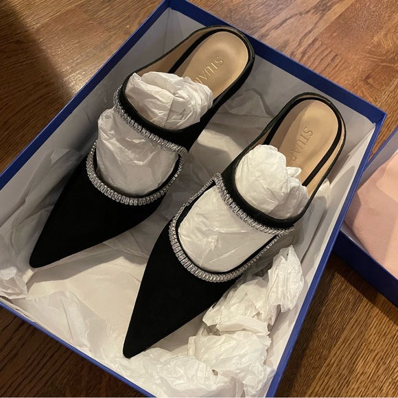Stuart Weitzman Ella 100mm crystal-embellished mules Size 39 8.5 - Picture 4 of 9